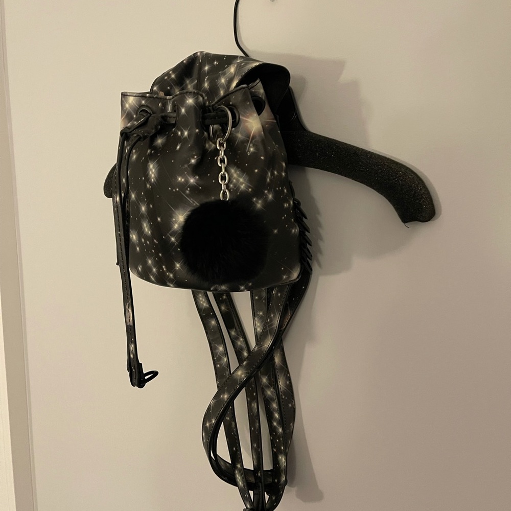 Thrifted Galaxy Mini Backpack with Pom Pom